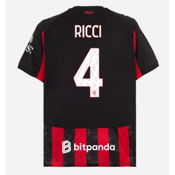 Billige Fotballdrakt AC Milan Samuele Ricci #4 Replika Hjemmedrakt 2025-26 Kortermet